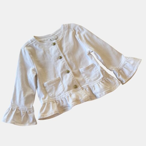 Girls Janie & Jack Peplum Ruffle Sleeve Jacket, Size 7 - Picture 6 of 6